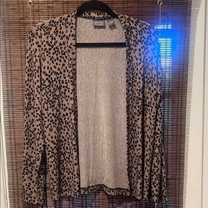 Chico's Leopard Print Cardigan in Tan and Black